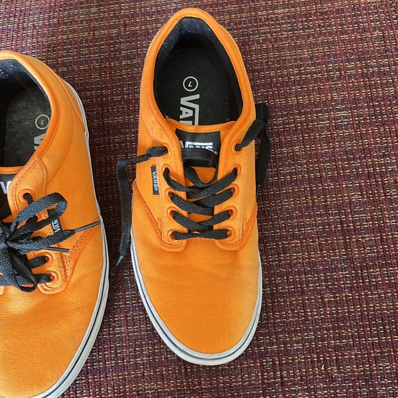 Orange vans, size 7, with black strings!  Perfect with jeans, shorts, dresses! - Picture 6 of 6